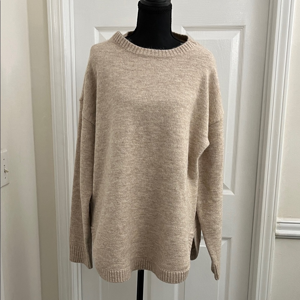 Thread & Supply Cozy Heather Beige Crew Neck Sweater